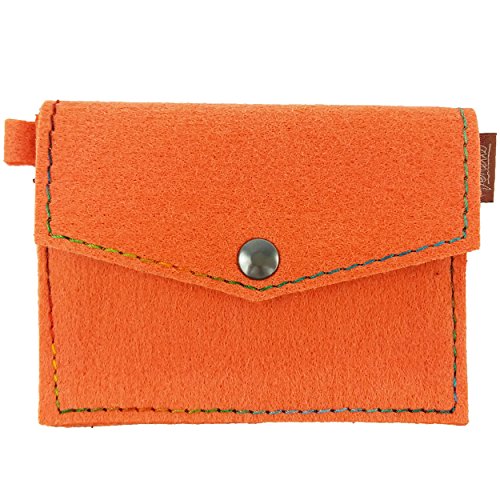 Venetto Mini Filz Portemonnaie Geldbörse Geldbeutel Brieftasche Damen Herren Kinder Damenbörse Damengeldbörse Herrenbörse Geldtasche Damenportemonnaie Kinderbörse (Orange) von Venetto