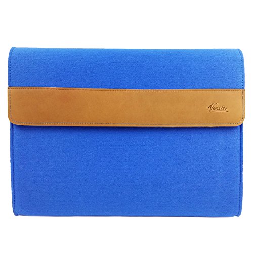 handy-point Venetto DIN A4 Business Aktentasche Arbeitstasche Herren Damen Unisex Filztasche Tasche aus Filz mit Echtleder-Applikationen (Blau hell) von Venetto