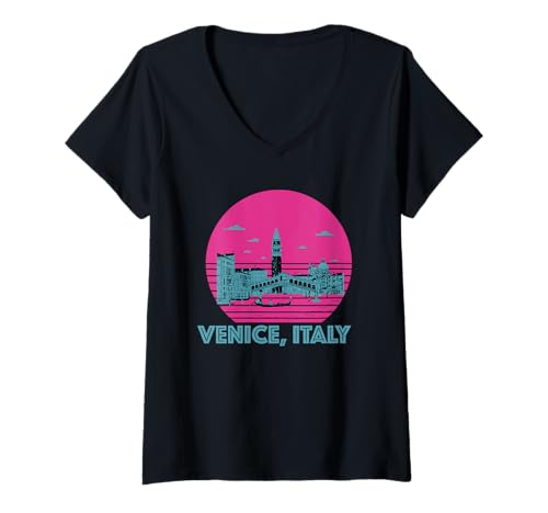 Damen Venezia Italia Souvenir Venedig Italien Erinnerung Männer Frauen T-Shirt mit V-Ausschnitt von Venezia Italia Souvenir Venice Italy