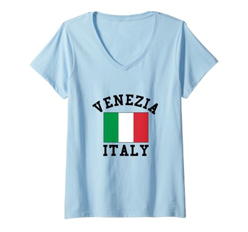 Damen Venezia Italia Souvenir Venedig Italien Flagge Erinnerung Männer Frauen T-Shirt mit V-Ausschnitt von Venezia Italia Souvenir Venice Italy