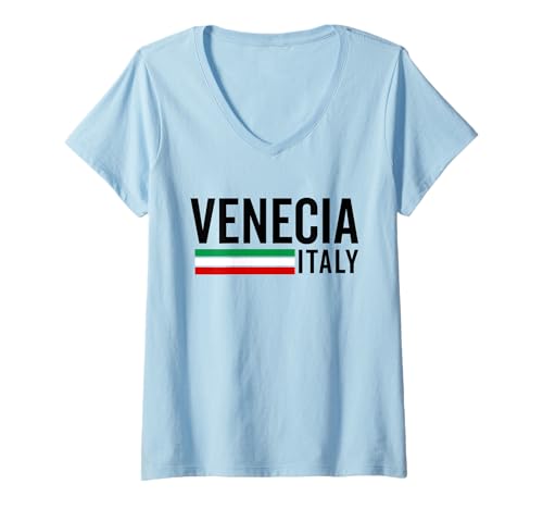 Damen Venezia Italia Souvenir Venedig Italien Flagge Erinnerung Männer Frauen T-Shirt mit V-Ausschnitt von Venezia Italia Souvenir Venice Italy