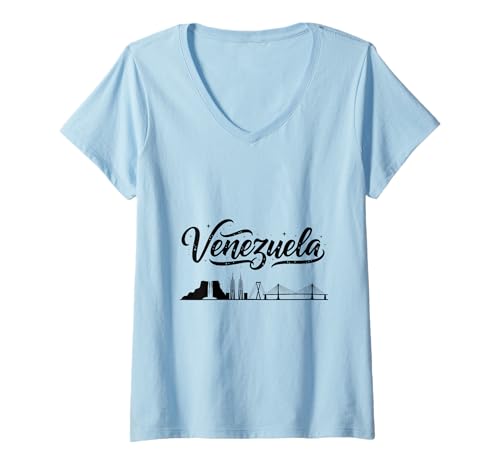 Damen Venezuela Skyline Reise Urlaub Outfits T-Shirt mit V-Ausschnitt Damen Venezuela Skyline Reise Urlaub Outfits T-Shirt mit V-Ausschnitt von Venezuela Casual Clothes T-Shirts