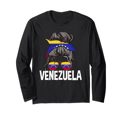 Venezuela Mädchen Unordentlicher Haarknoten venezolanische Mädchen Frauen Langarmshirt Venezuela Mädchen Unordentlicher Haarknoten venezolanische Mädchen Frauen Langarmshirt von Venezuela Flag Designs Proud Venezuelan Roots