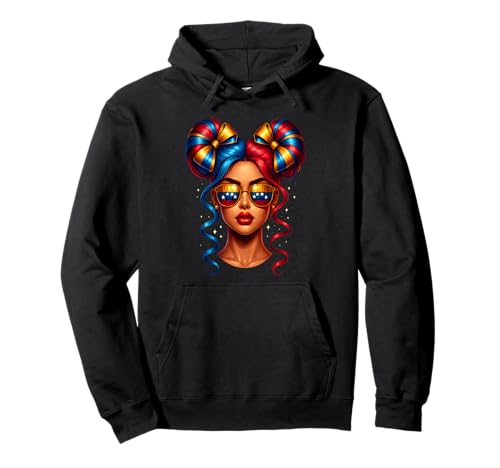 Venezuelanische Frauen Unordentliche Brötchen Mädchen Venezuela-Flagge Stolz Wurzeln Pullover Hoodie von Venezuela Flag Girl Venezuelan Pride Latin Apparel