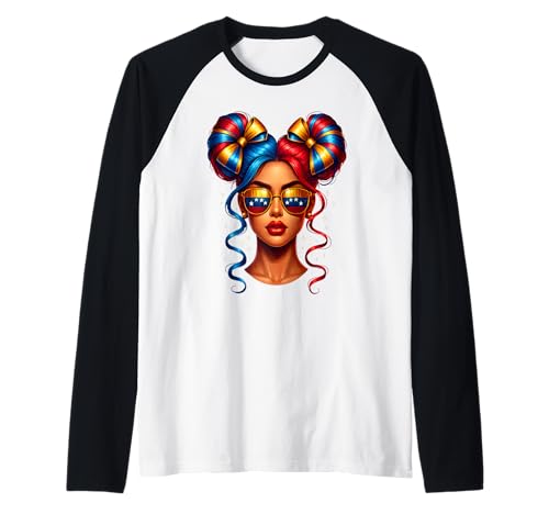 Venezuelanische Frauen Unordentliche Brötchen Mädchen Venezuela-Flagge Stolz Wurzeln Raglan Venezuelanische Frauen Unordentliche Brötchen Mädchen Venezuela-Flagge Stolz Wurzeln Raglan von Venezuela Flag Girl Venezuelan Pride Latin Apparel