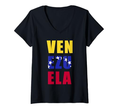 Damen Venezuela Pride Venezuelan Roots Flag Proud Südamerika T-Shirt mit V-Ausschnitt Damen Venezuela Pride Venezuelan Roots Flag Proud Südamerika T-Shirt mit V-Ausschnitt von Venezuela Flag Pride Venezuelan Roots