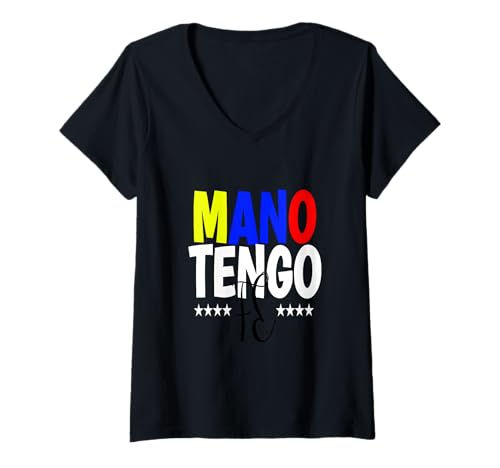 Damen Venezuela Mano Tengo Fe Vinotinto T-Shirt für Damen und Herren T-Shirt mit V-Ausschnitt Damen Venezuela Mano Tengo Fe Vinotinto T-Shirt für Damen und Herren T-Shirt mit V-Ausschnitt von Venezuela Tshirt vinotinto