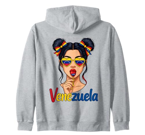 Venezolanisches Mädchen Messy Bun Pride Latina Venezuela Flagge Frauen Kapuzenjacke Venezolanisches Mädchen Messy Bun Pride Latina Venezuela Flagge Frauen Kapuzenjacke von Venezuela Women Messy Bun Girls Venezuela Pride