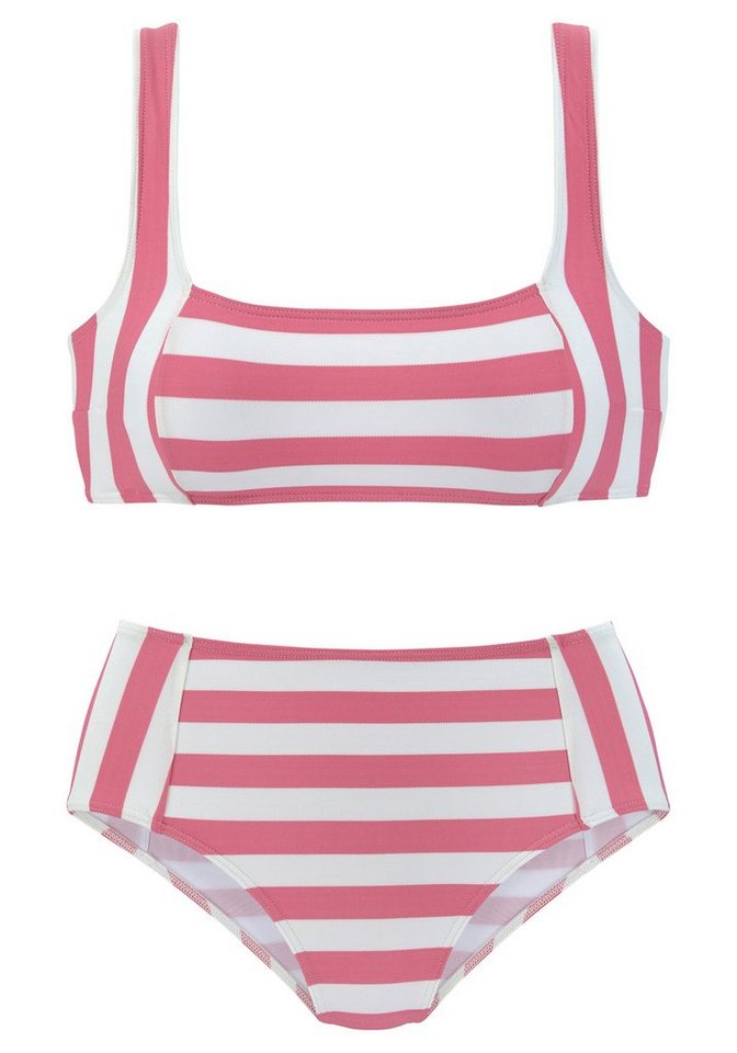 Venice Beach Bustier-Bikini mit gewebten Streifen von Venice Beach