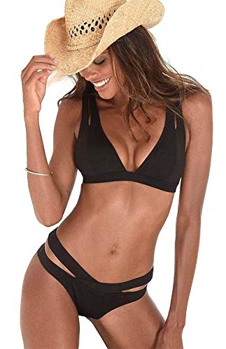 Venice Beach Damen Triangel Bikini Cut Out (Schwarz, 38 (38A/B)) von Venice Beach