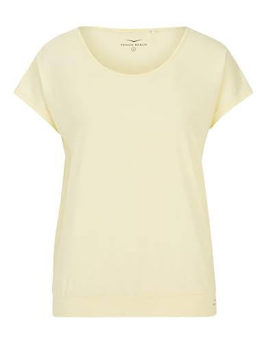 Venice Beach Sport-T-Shirt für Damen mit figurumspielender Schnittform und Rundhalsausschnitt Ryah S, Pale Yellow von Venice Beach