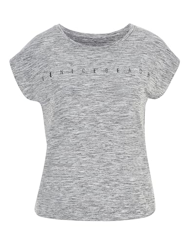 Venice Beach Sport-T-Shirt für Damen mit figurumspielender Schnittform und Rundhalsausschnitt Wonder XL, Coal B Melange von Venice Beach