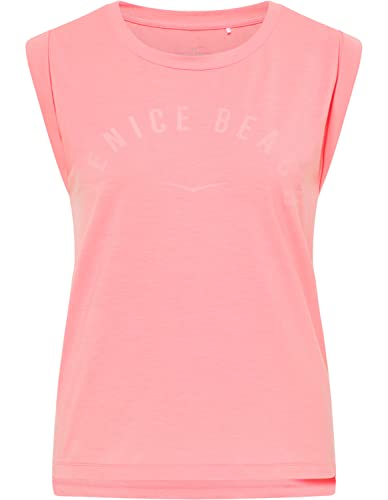 Venice Beach Sport-T-Shirt für Damen mit gekrempeltem Ärmel und Rundhalsausschnitt Chayanne XL, Sunset Peach von Venice Beach