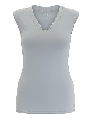 Venice Beach Sport-T-Shirt für Damen mit körperumspielender Schnittform und V-Ausschnitt ELEAM XS, Soft Steel von Venice Beach