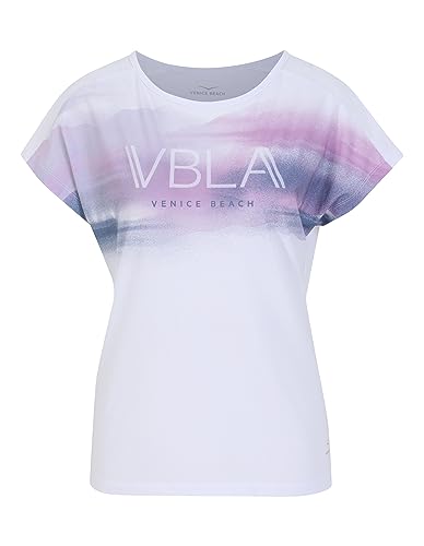 Venice Beach Sport-T-Shirt für Damen mit lockerer Schnittform und Rundhalsausschnitt TIA L, White von Venice Beach