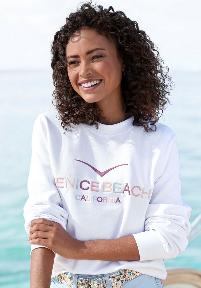 Venice Beach Sweatshirt mit großer Logostickerei, sportlich-casual von Venice Beach