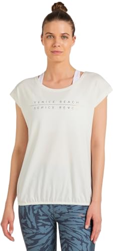 Venice Beach Sport-T-Shirt für Damen mit körperumspielender Schnittform und Rundhalsausschnitt Wonder XXL, Cloud White von Venice Beach