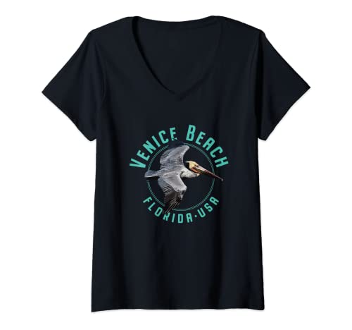 Damen Venice Beach T-Shirt mit V-Ausschnitt Damen Venice Beach T-Shirt mit V-Ausschnitt von Venice Florida