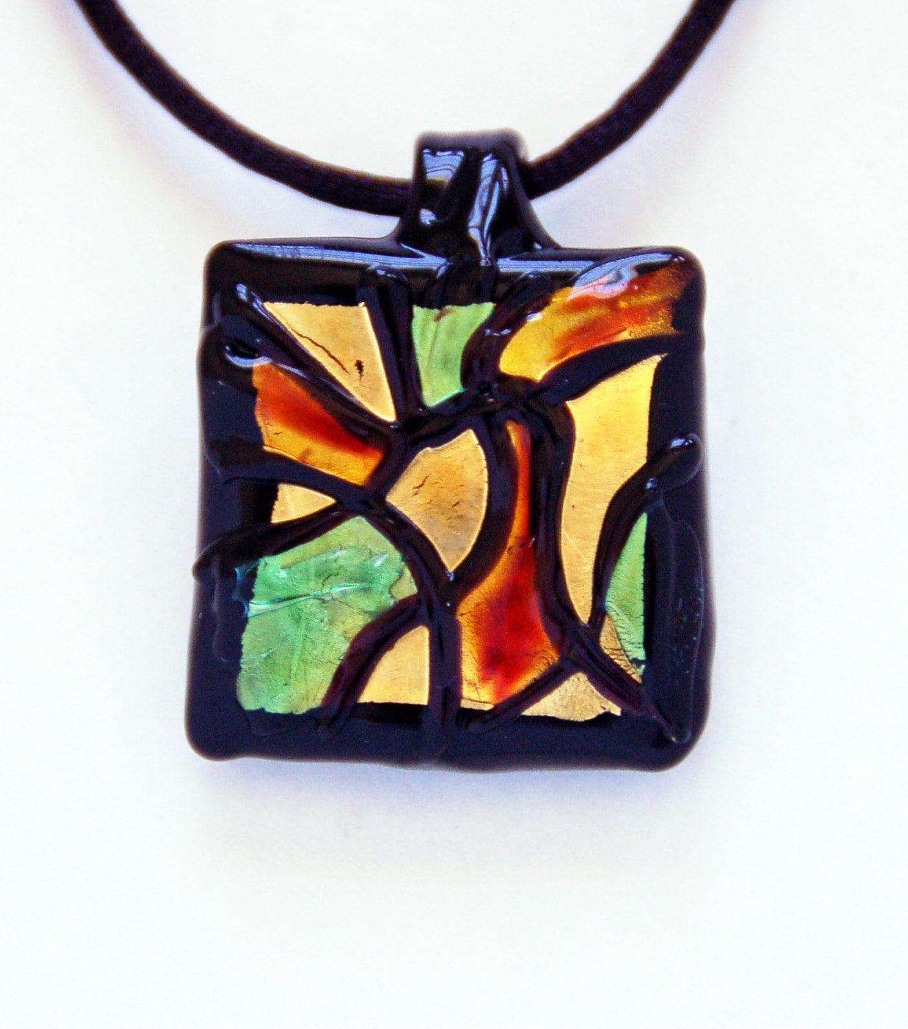 Murano Glas Anhänger Halskette, Rot Gold Quadrat, Unikat Geburtstag, Jahrestag Geschenk Für Frauen, Handgefertigt, Brandneu Murano Glas Anhänger Halskette, Rot Gold Quadrat, Unikat Geburtstag, Jahrestag Geschenk Für Frauen, Handgefertigt, Brandneu von VeniceMuranoDesigns