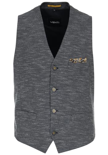 Venti Anzugsweste ohne Arm V-Ausschnitt geknöpft Struktur Nachtblau Größe 54 von Venti