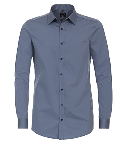 Venti Body Fit Hemd Langarm New Kent Kragen Natrual Stretch Rauchblau Größe 39 von Venti