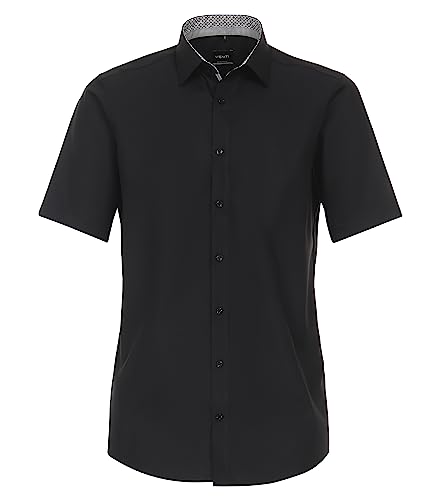 Venti Businesshemd Kurzarm Uni Modern Fit Schwarz 42 von Venti