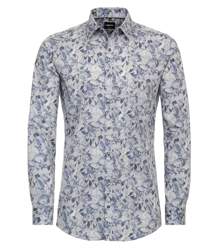 Venti Businesshemd Print Body Fit Mittelblau 42 von Venti