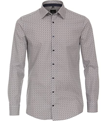 Venti Businesshemd Print Modern Fit Braun 39 von Venti