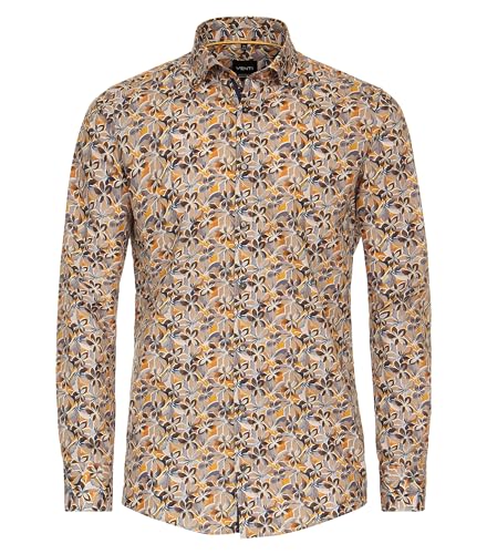 Venti Businesshemd Print Modern Fit Hellorange 43 von Venti