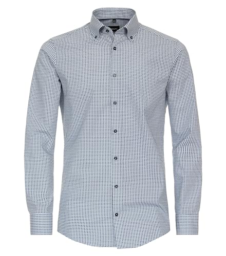 Venti Businesshemd Print Modern Fit Mittelblau 38 von Venti