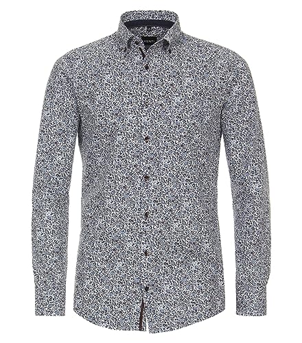 Venti Businesshemd Print Modern Fit Mittelblau 39 von Venti