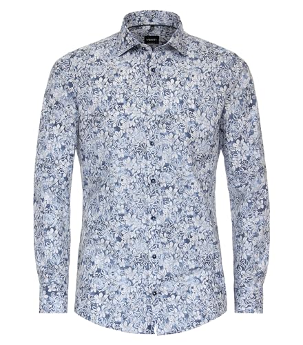 Venti Businesshemd Print Modern Fit Mittelblau 43 von Venti