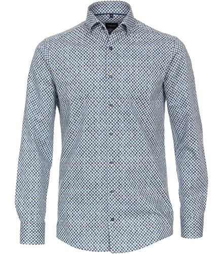 Venti Businesshemd Print Modern Fit Mittelblau 44 von Venti