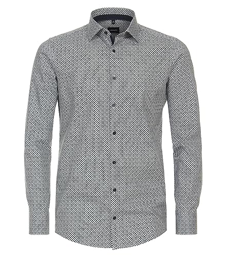 Venti Businesshemd Print Modern Fit Olive 45 von Venti