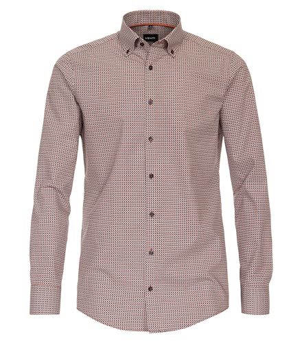 Venti Businesshemd Print Modern Fit Orange 42 von Venti