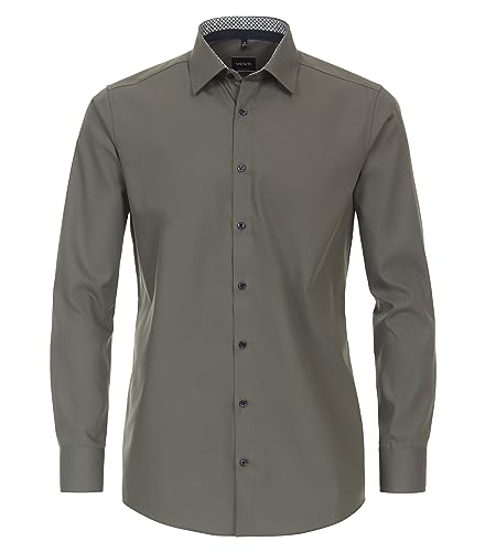 Venti Businesshemd Uni Modern Fit Olive 43 von Venti