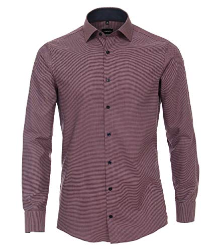 Venti Businesshemd Uni Modern Fit sattes Rot 39 von Venti