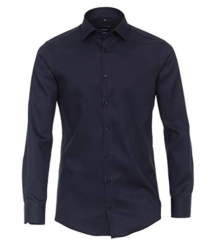 Venti Businesshemd extra langer Arm 69cm Uni Modern Fit Dunkelblau 42 von Venti