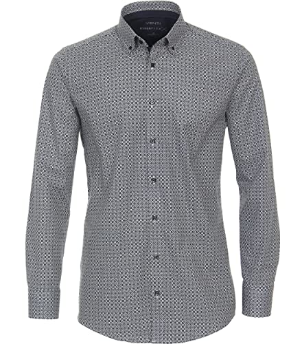 Venti Businesshemd Print Modern Fit Dunkelblau 42 von Venti