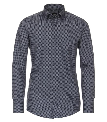 Venti Businesshemd Print Modern Fit Dunkelblau 42 von Venti