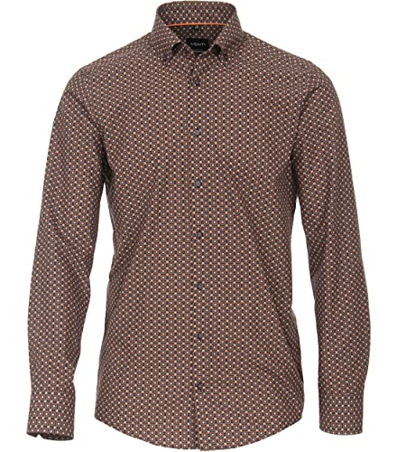 Venti Businesshemd Print Modern Fit Dunkelorange 42 von Venti