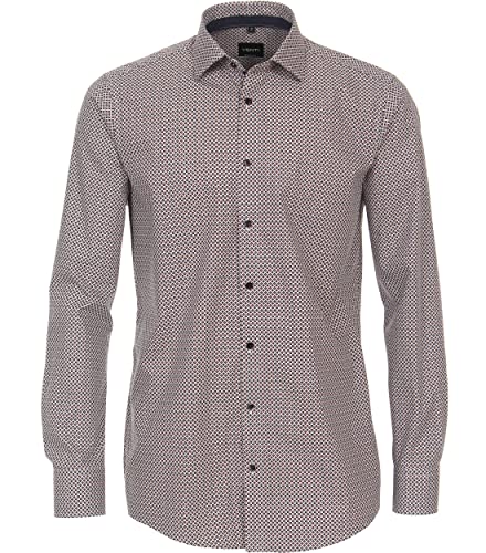 Venti Businesshemd Print Modern Fit Rot 41 von Venti