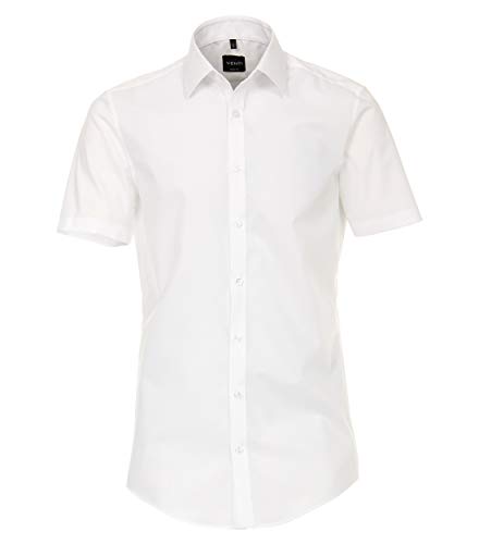 Venti Businesshemd Kurzarm Uni Body Fit Weiß 43 von Venti