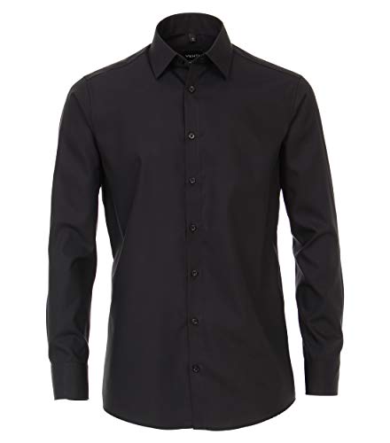 Venti Businesshemd Uni Modern Fit Schwarz 48 von Venti