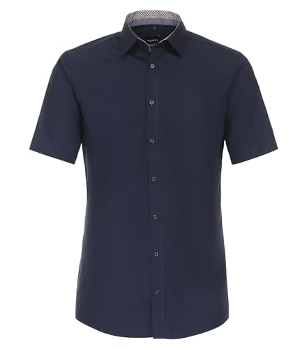 Venti Modern Fit Hemd Halbarm Haifischkragen Nachtblau Größe 42 von Venti