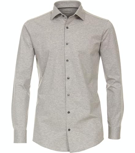 Venti - Modern Fit - Herren Langarm Hemd Jerseyflex (123963800), Größe:41, Farbe:Silber (700) von Venti