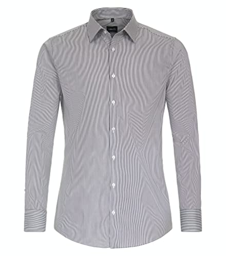 Venti Modern Fit Hemd Langarm New Kent Kragen Streifen dunkelblau Größe 39 von Venti