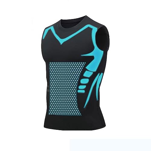 Men's Ionic Shaping Vest New Edition Crafted with Ultra Breathable Ice Silk Fabric for Ultimate Comfort and Perfect Body Sculpting (Color : Schwarz, Size : 3XL) von Ventouse