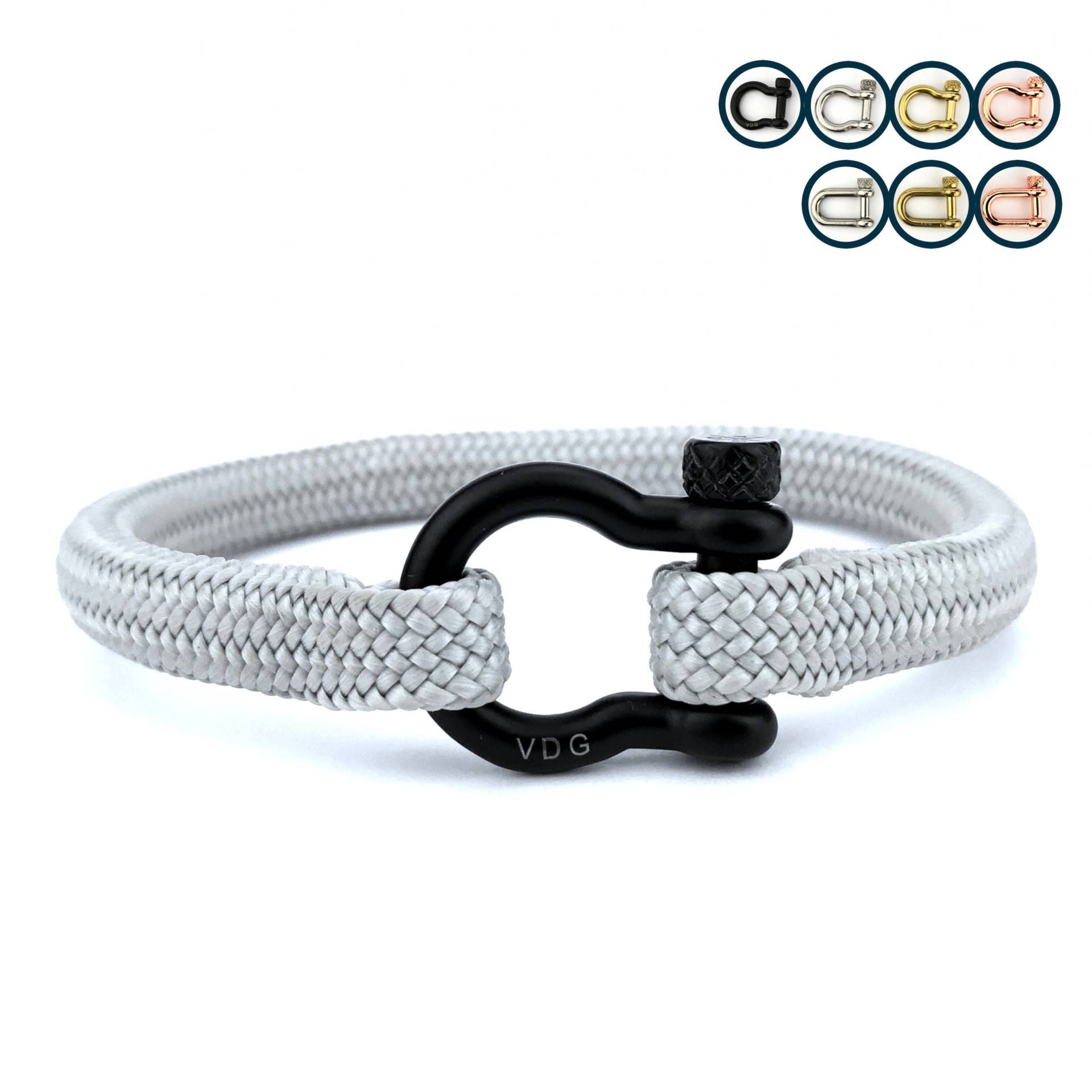 Promo Noel - Gris & Manille Au Choix | Armband Nautique De Voile Fait Main Et Sur Mesure Cadeau Homme, Femme von VentsDesGlobes