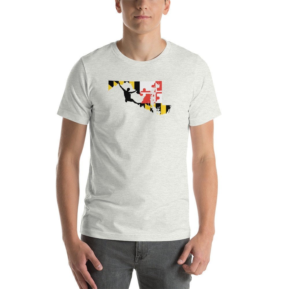 Cooles Rock Climbing Maryland State Flag Unisex Shirt - Md Pride Apparel Geschenk Für Kletterer Bouldern Original Design Von Risiko Works Cooles Rock Climbing Maryland State Flag Unisex Shirt - Md Pride Apparel Geschenk Für Kletterer Bouldern Original Design Von Risiko Works von VentureWorks